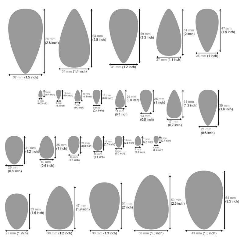 Aleks Melnyk No.151 Metal Stencil for Jewelry, Shape Earring Teardrops Cutouts Stencil, Lapidary Template for Cabochons, Tear Drop, Jewelry Making Templates, Bracelets, Earrings DIY, Teardrop Pattern - Image 3